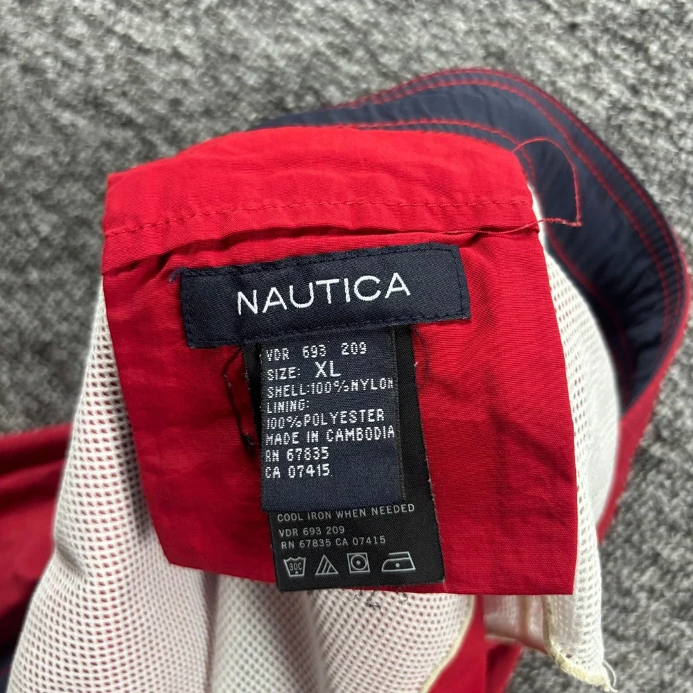 Y2K 2000s Nautica Surf 7 Inch Red Board Shorts Red‎ Size XL